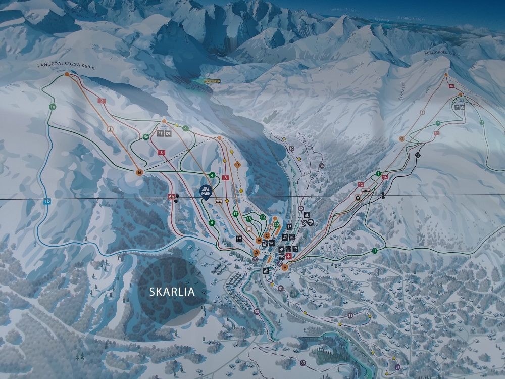 Her ser du Skarlia Hyttefelt plassert på området. Galleribilde