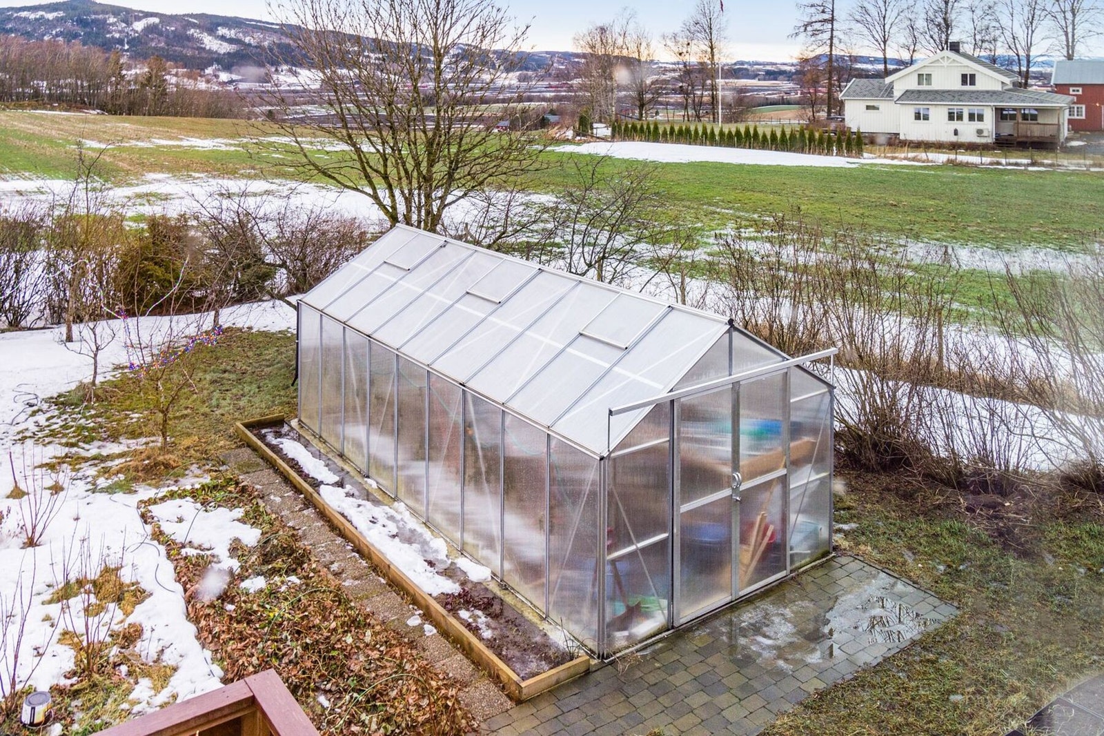 Drivhus i hagen. Galleribilde