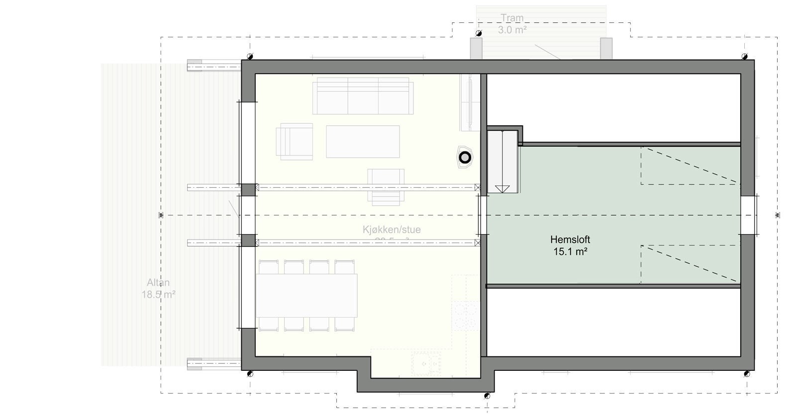 Plan loft Galleribilde