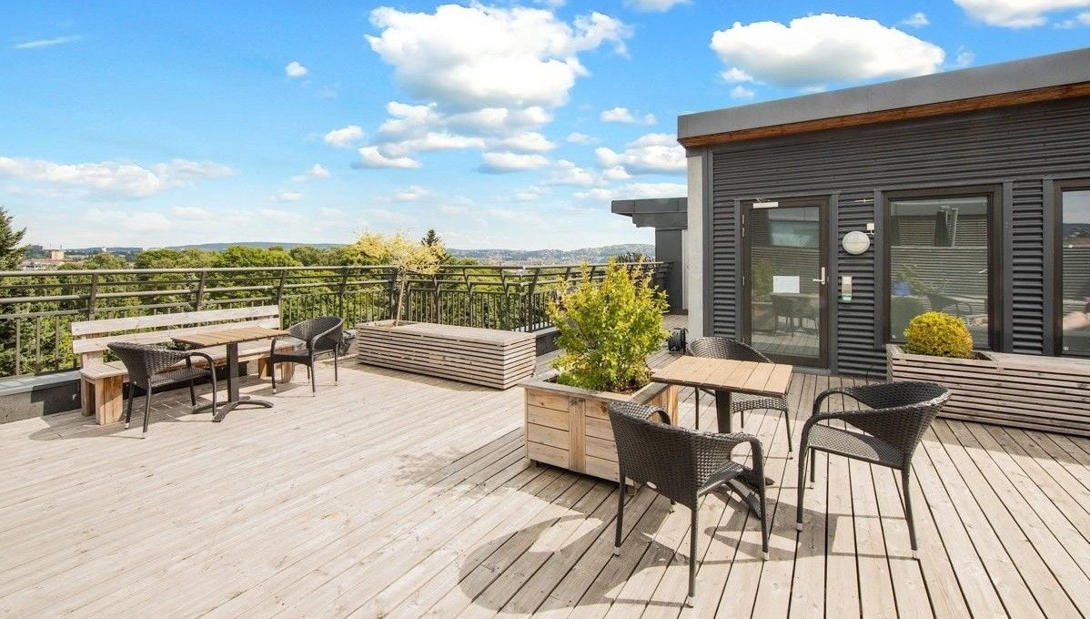 Borettslaget har to felles takterrasser Galleribilde