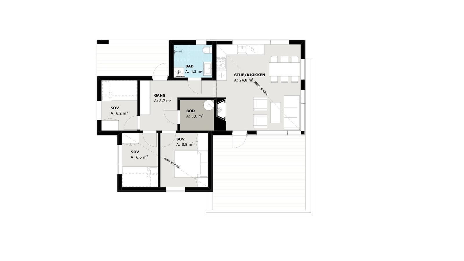 Plantegning av hytten Galleribilde