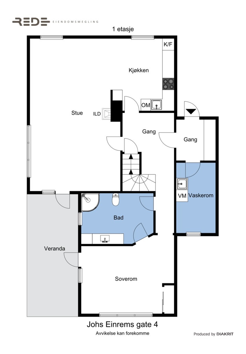 Planløsning over hovedetasjen. Galleribilde