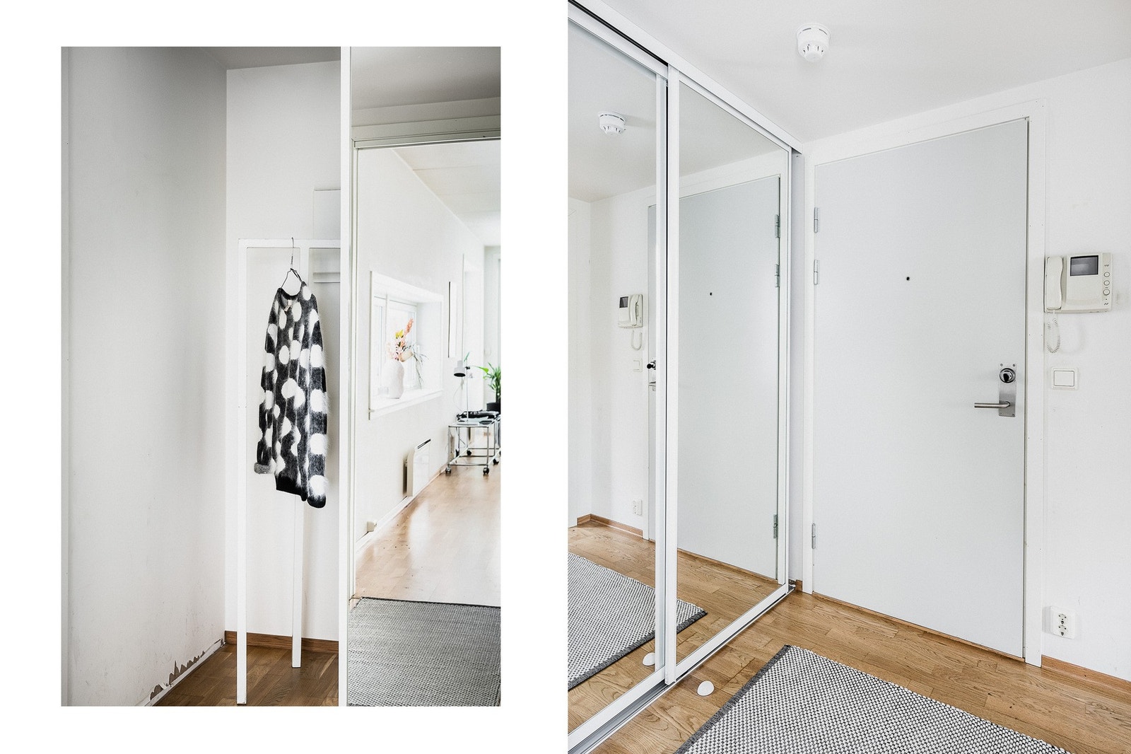 Entré med romslig skyvedørsgarderobe. Galleribilde