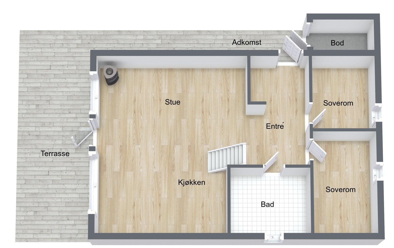 Plantegning 1. etg. Galleribilde