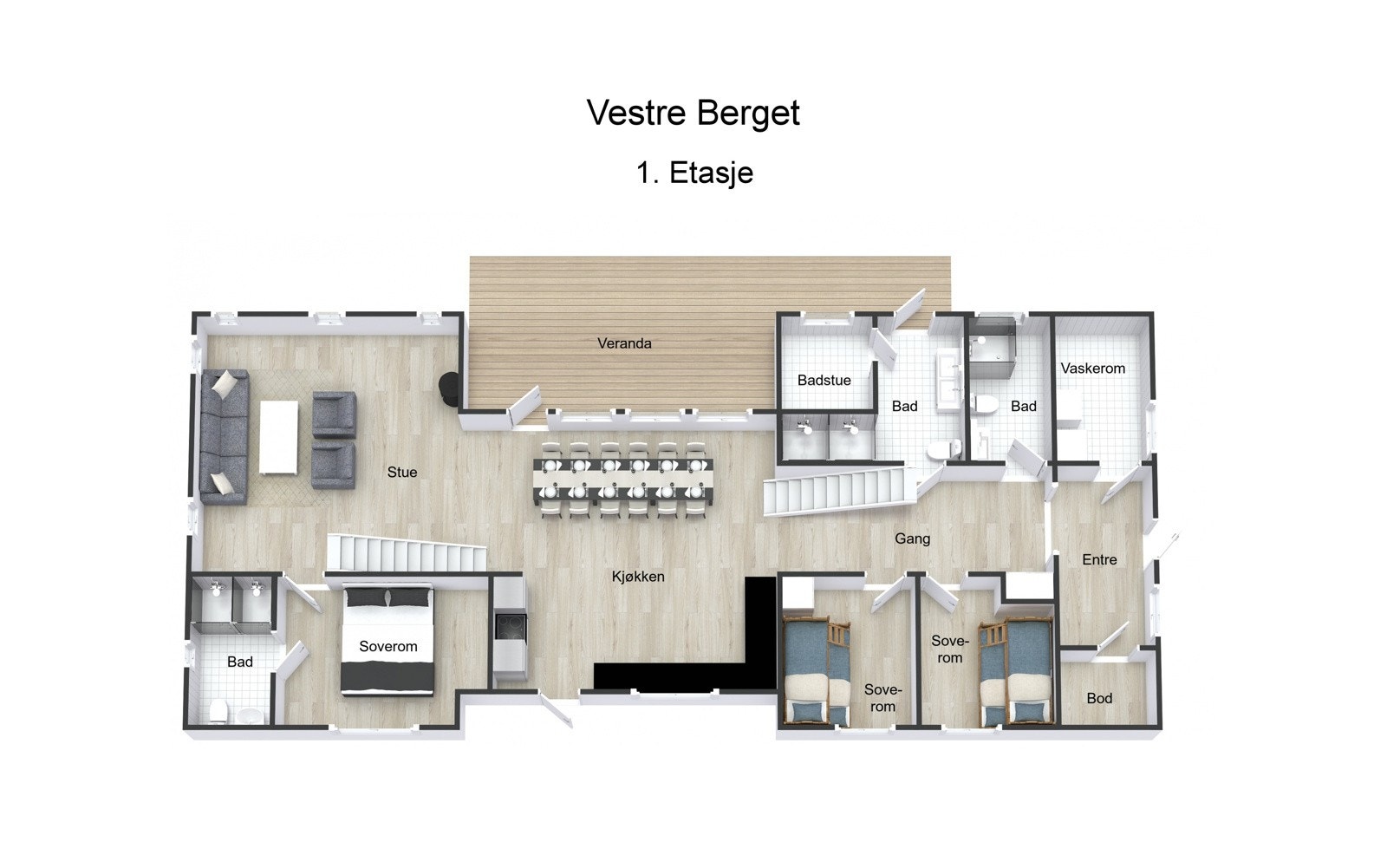 Plantegning 1. etasje Galleribilde