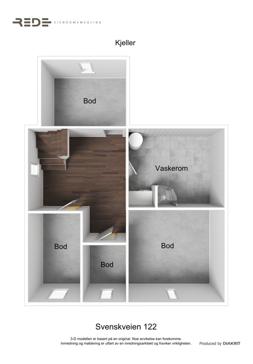 Planskisse kjeller. Galleribilde