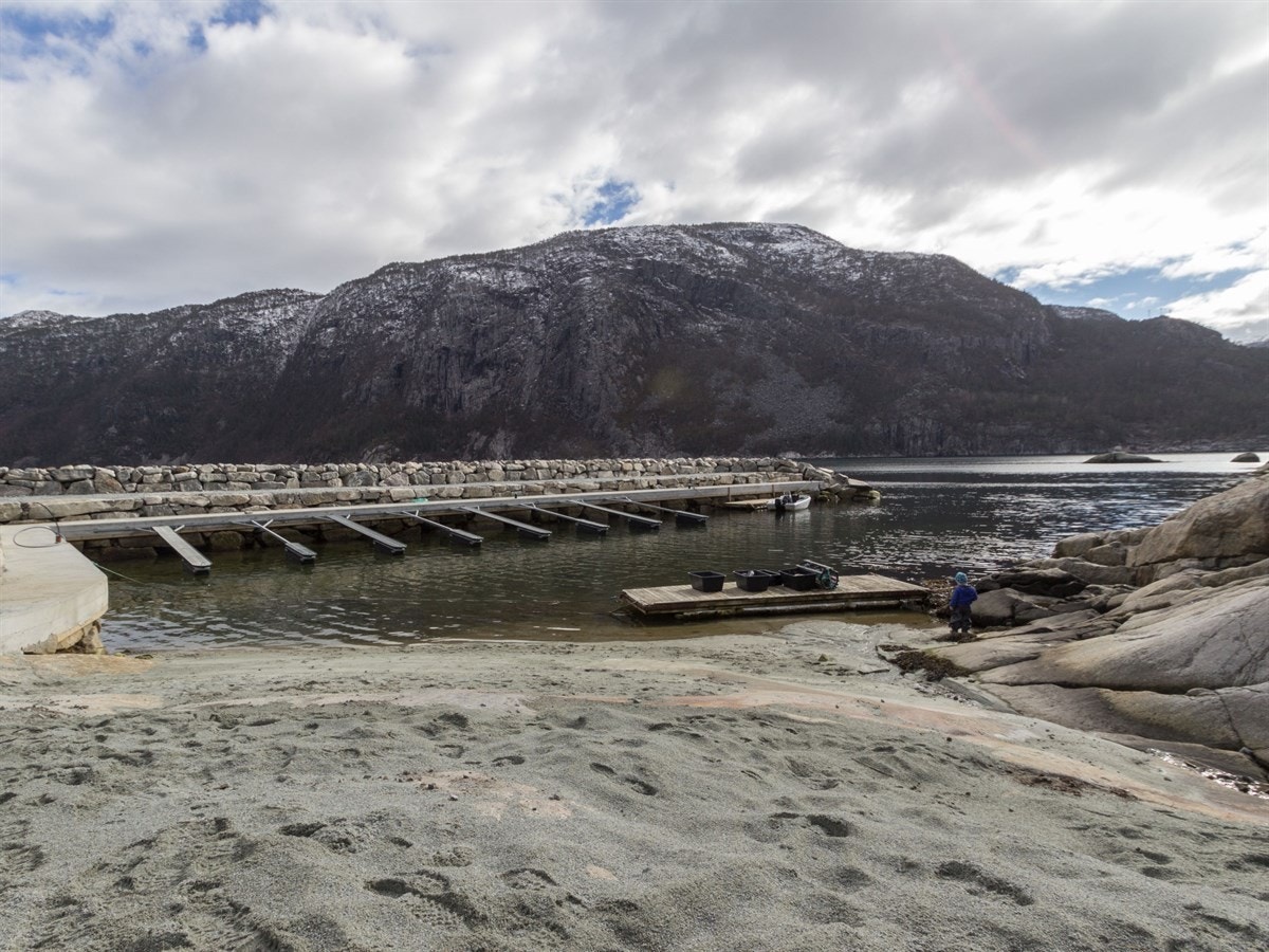 Småbåtanlegg med sandstrand Galleribilde