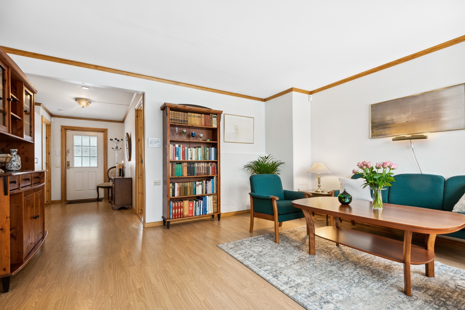 Det er pipe i stuen, med mulighet for å montere en vedovn. Galleribilde