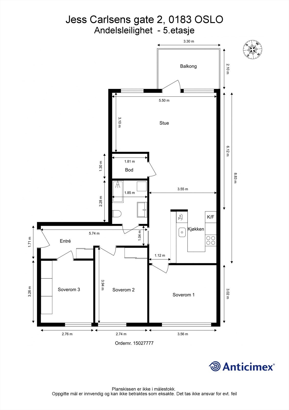 Plantegning 5 etg. Galleribilde
