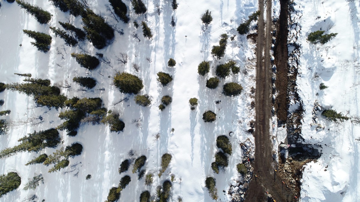 Høydefoto med oversiktsbilde over tomten Galleribilde