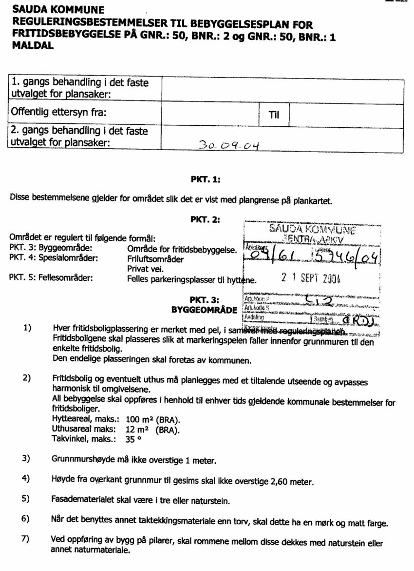 Reguleringsbestemmelser Galleribilde