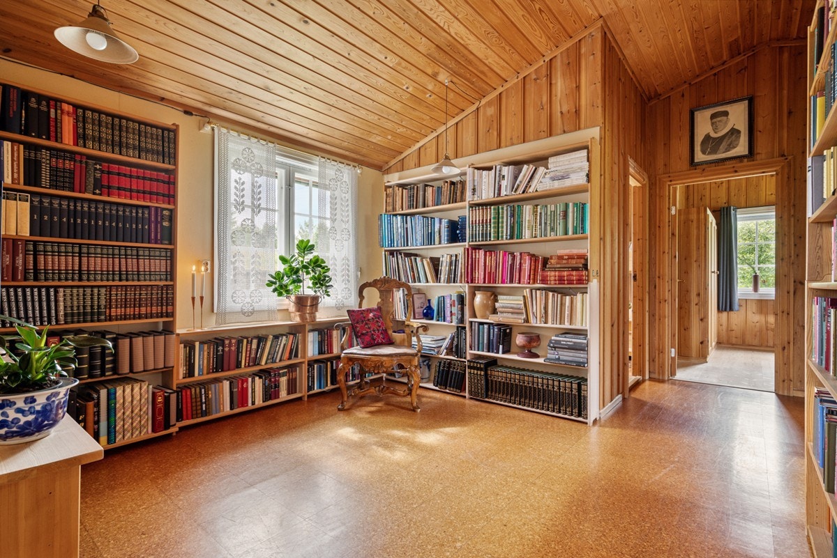 "Bibliotek". Her kan det settes opp en lettvegg dersom man har behov for enda et soverom. Galleribilde
