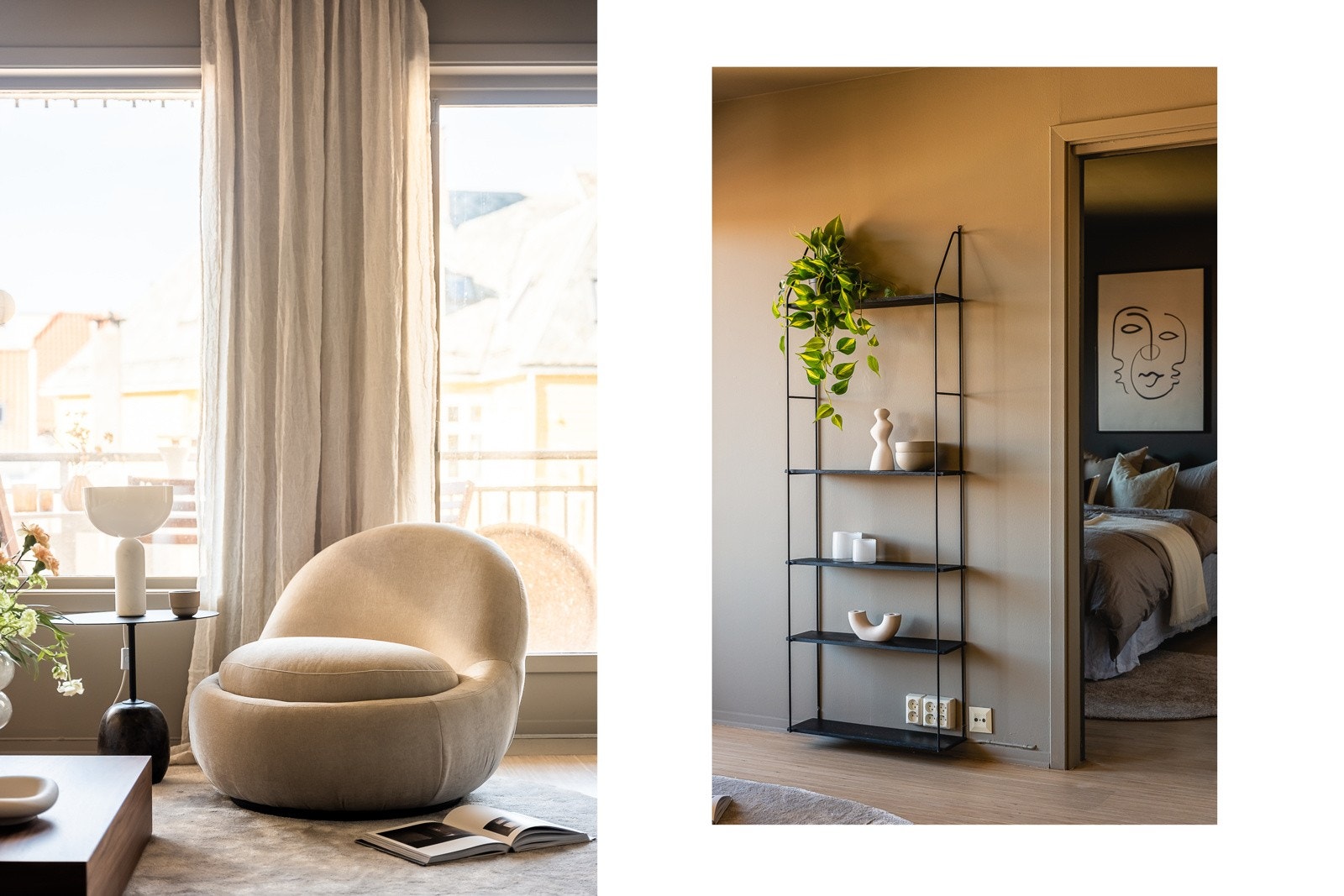 De store vindusflatene gir rikelig med naturlig lysinnslipp og gjør at boligen føles lys og luftig. Galleribilde