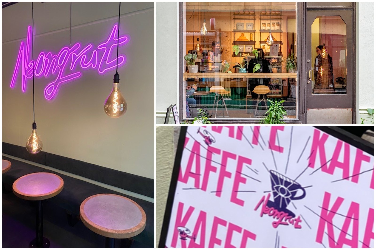 Rett ned i gata kan du nyte dagens første espresso på NEONGRUT som i disse dager også åpner vinbar. Galleribilde