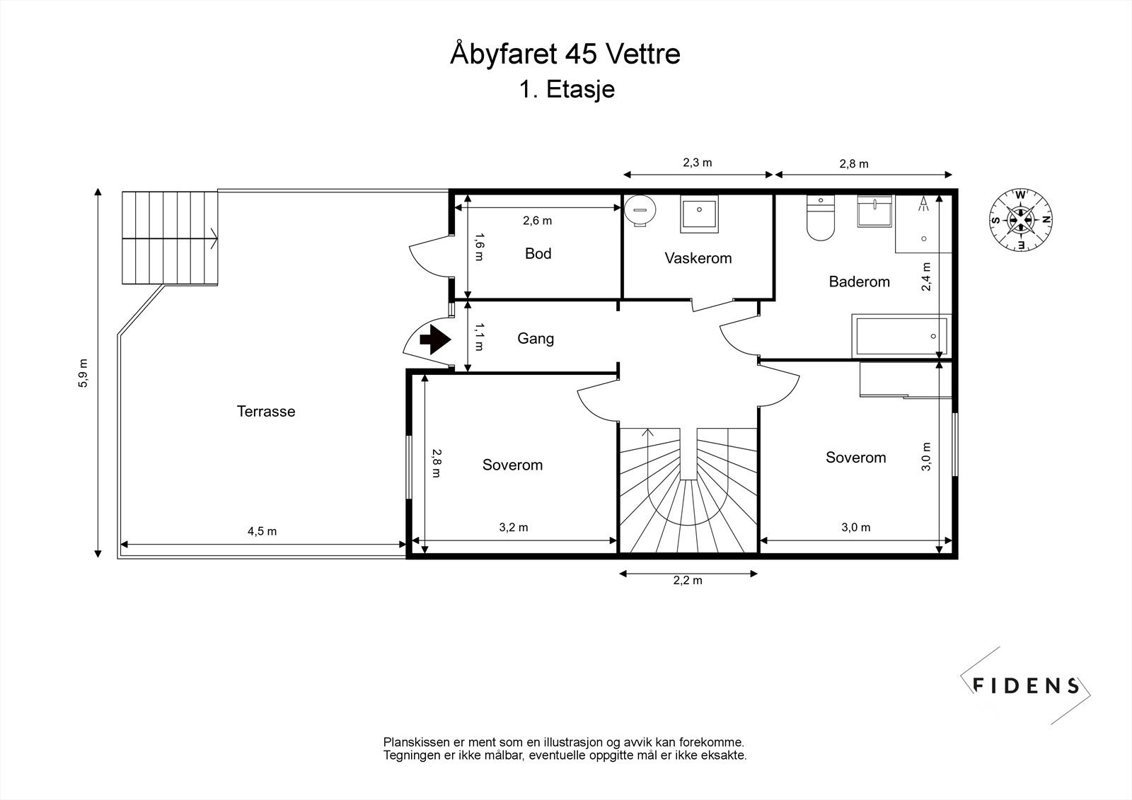 Plantegning 1. etasje Galleribilde