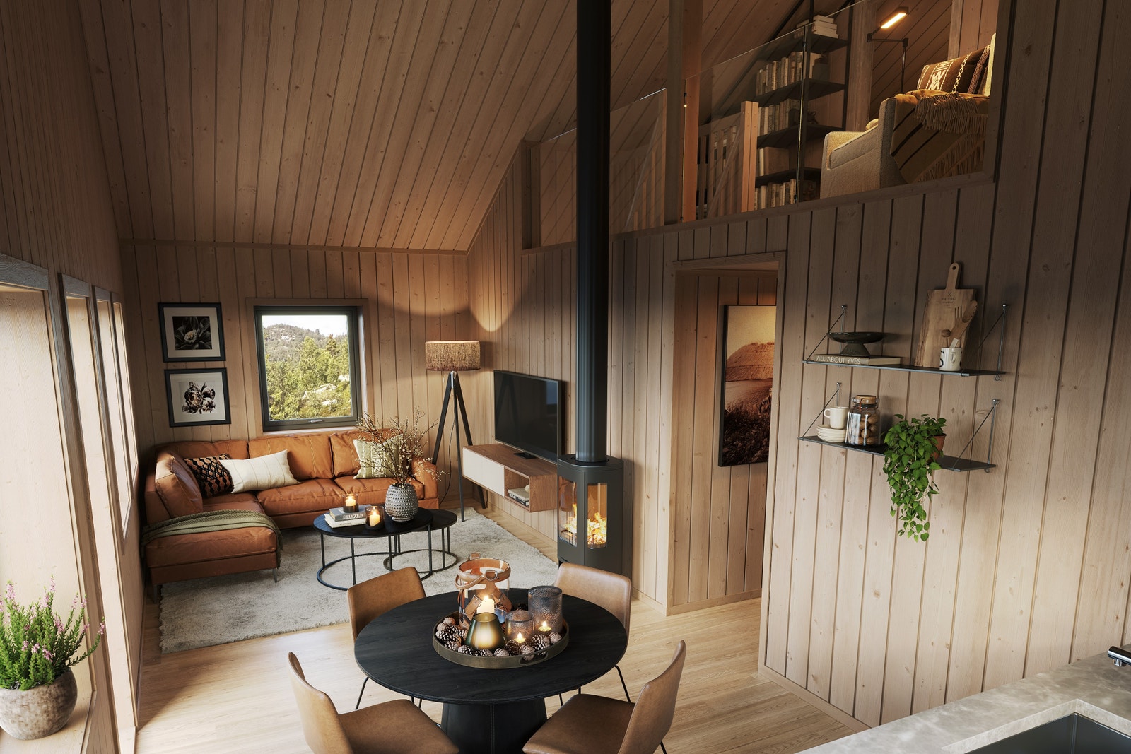 Hytta kan leveres med hems hvis ønskelig Galleribilde