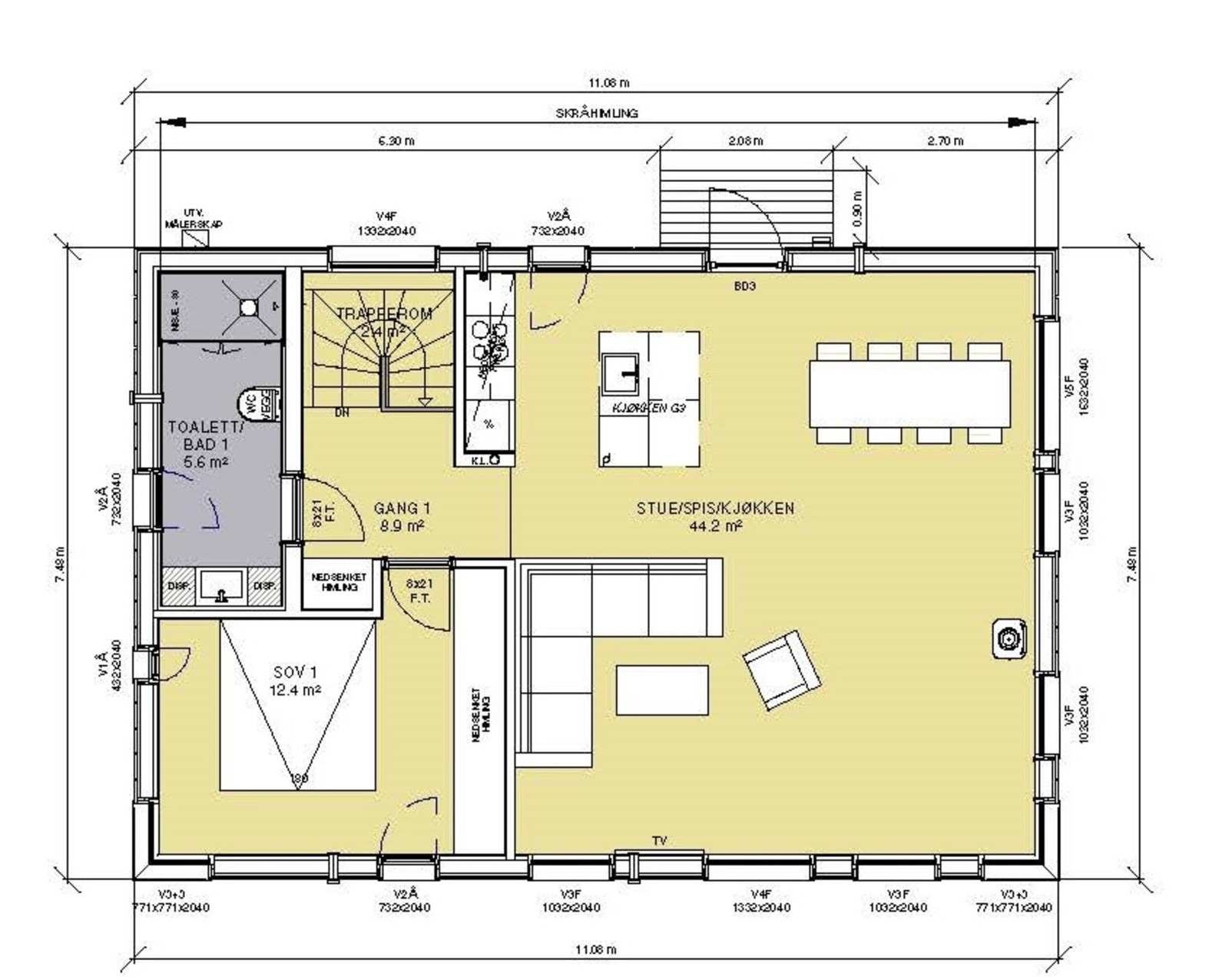 Plantegning hovedplan Vy 18CTU Galleribilde