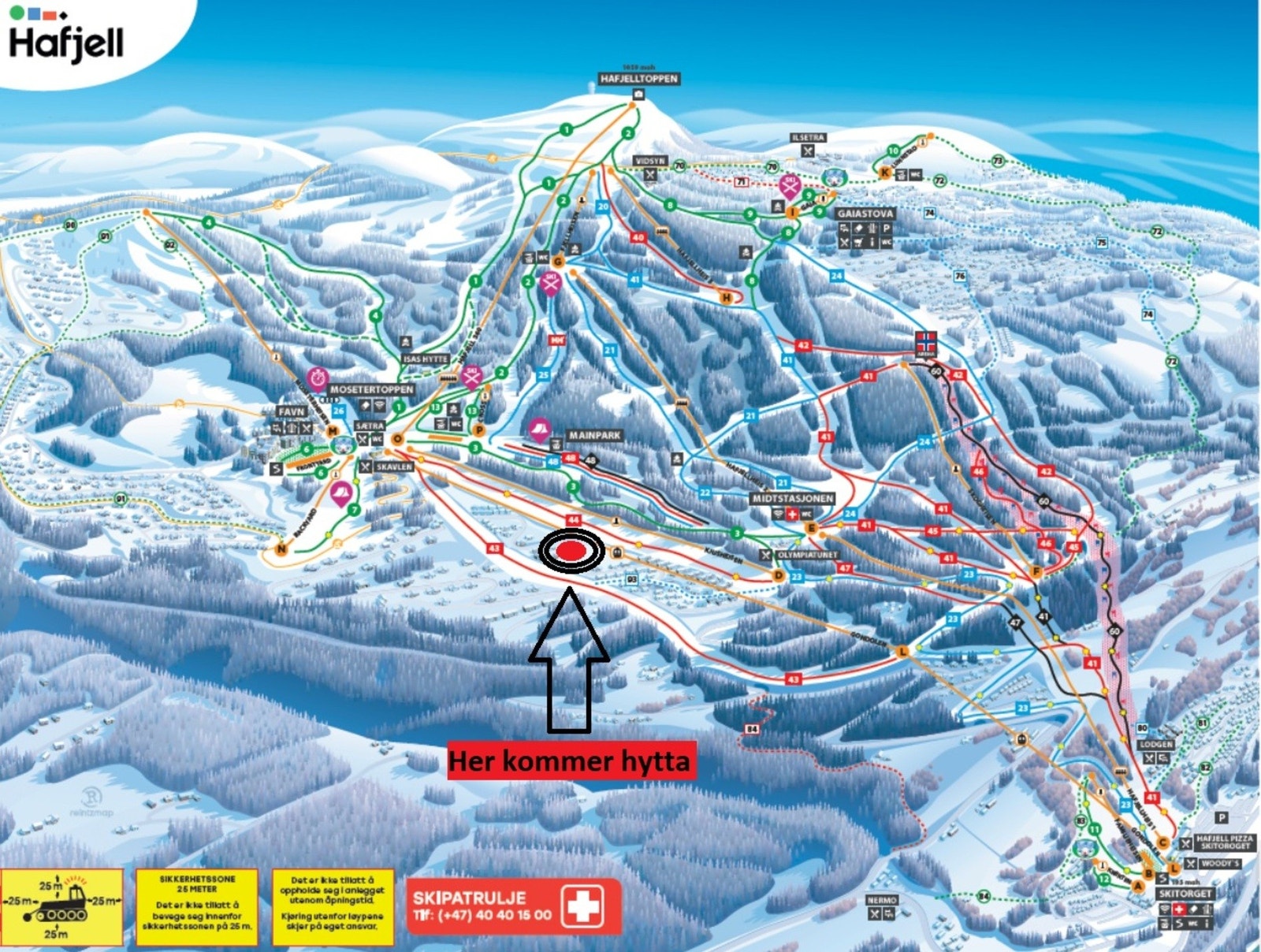 Tomtens plassering i alpinbakken Galleribilde