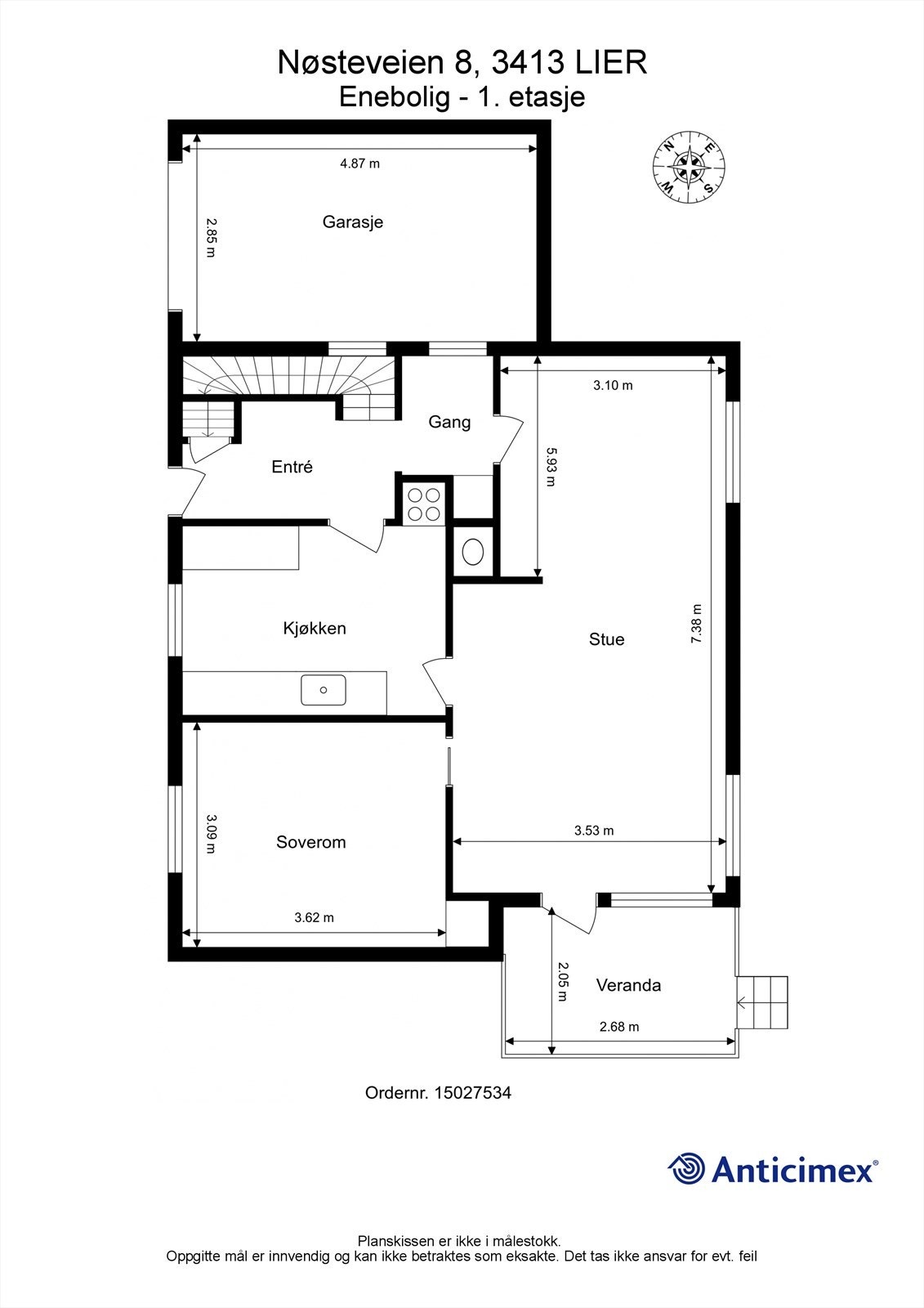 Plantegning 1. etasje Galleribilde