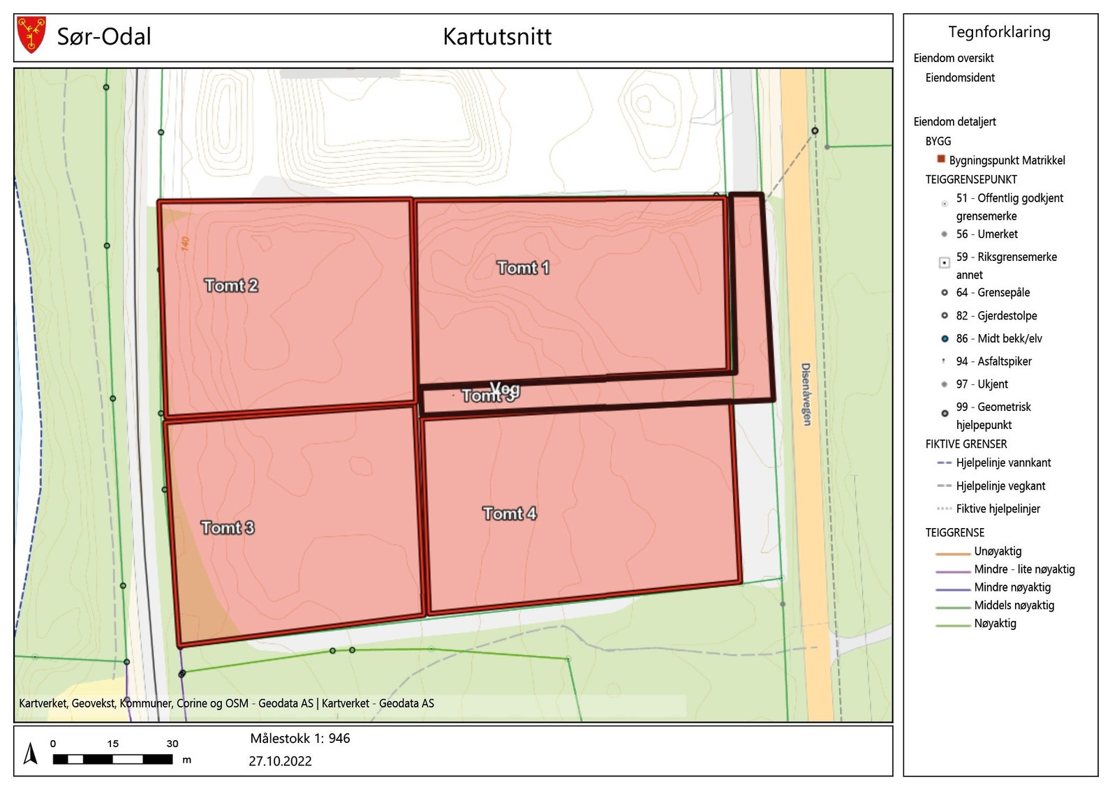 Skissert tomteinndelingplan. Galleribilde