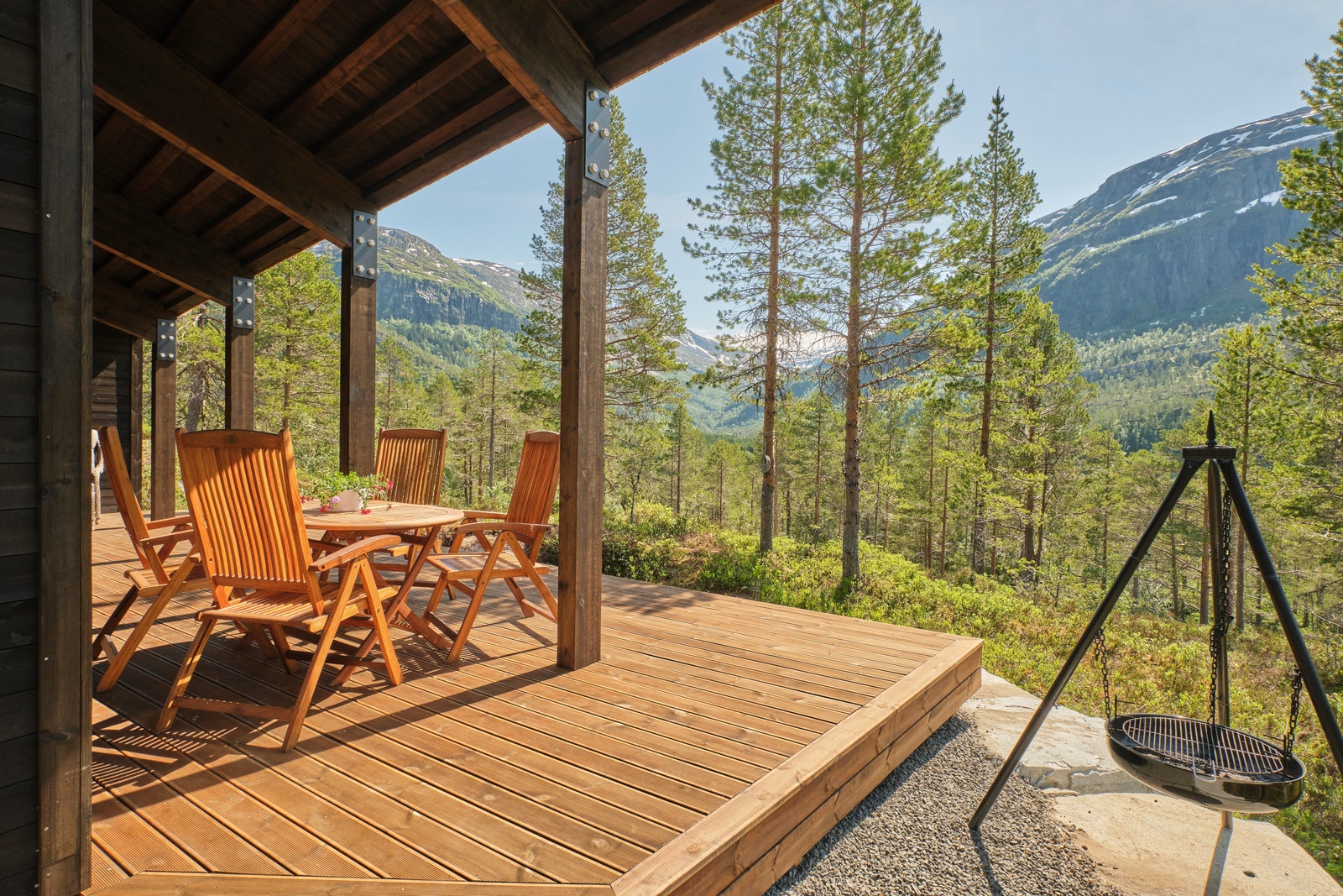 Rindalshytter har en visningshytte av modellen Gapahuk på Kårvatn. Foto: Lediard Foto AS Galleribilde