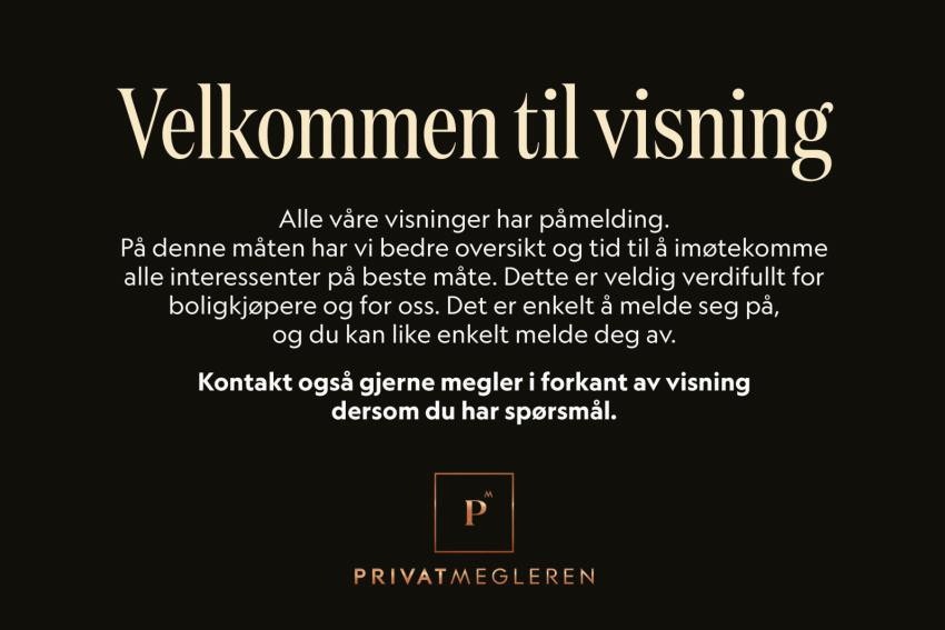Velkommen til visning, husk å melde deg på våre visninger. Galleribilde