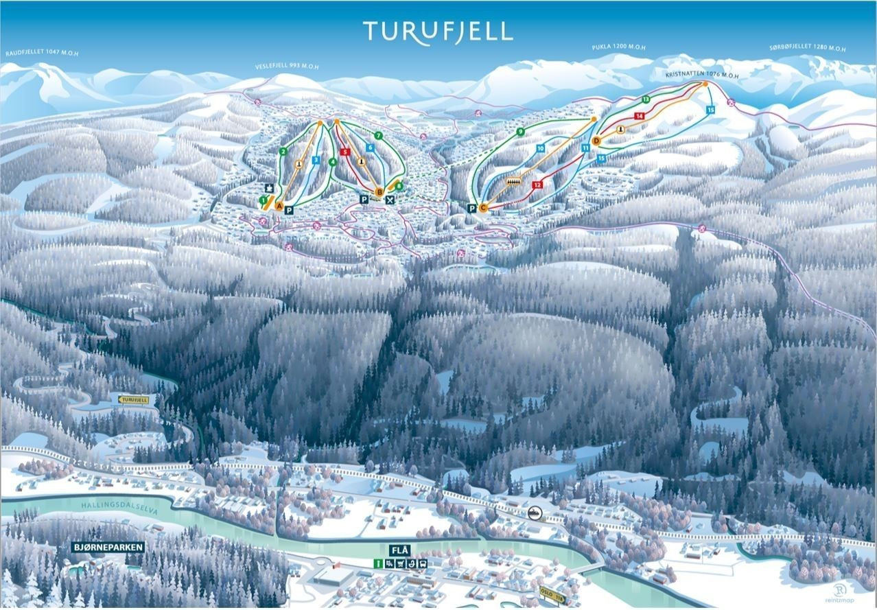 Oversiktskart Turufjell alpin