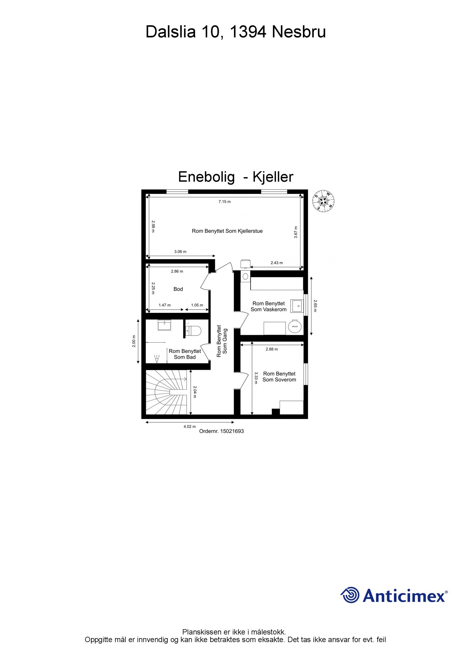 Plantegning - kjelleretasje. Galleribilde