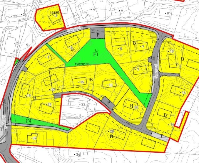 Utsnitt frå reguleringsplan. Galleribilde
