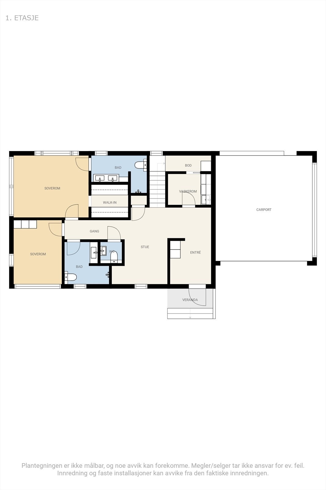 Plantegning 1 etg Galleribilde