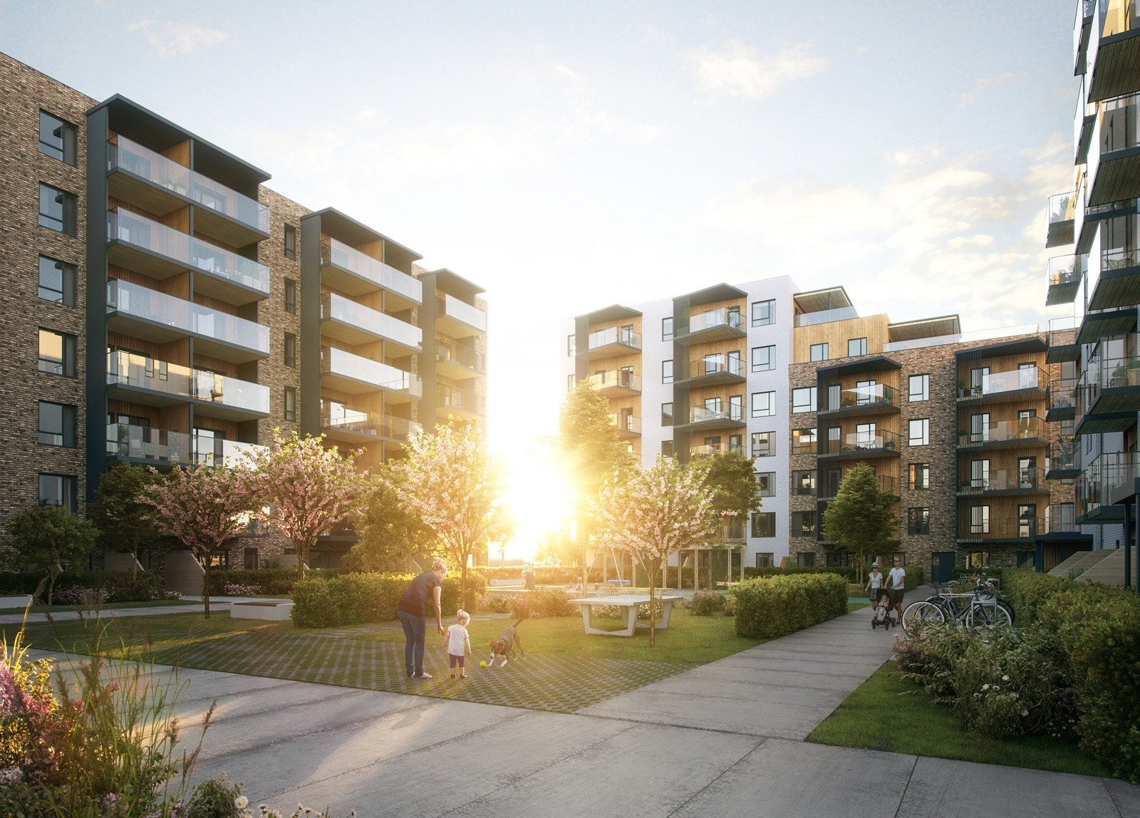 Saga Terrasse - moderne fasader og flott arkitektur. Kun ment som illustrasjon. Galleribilde