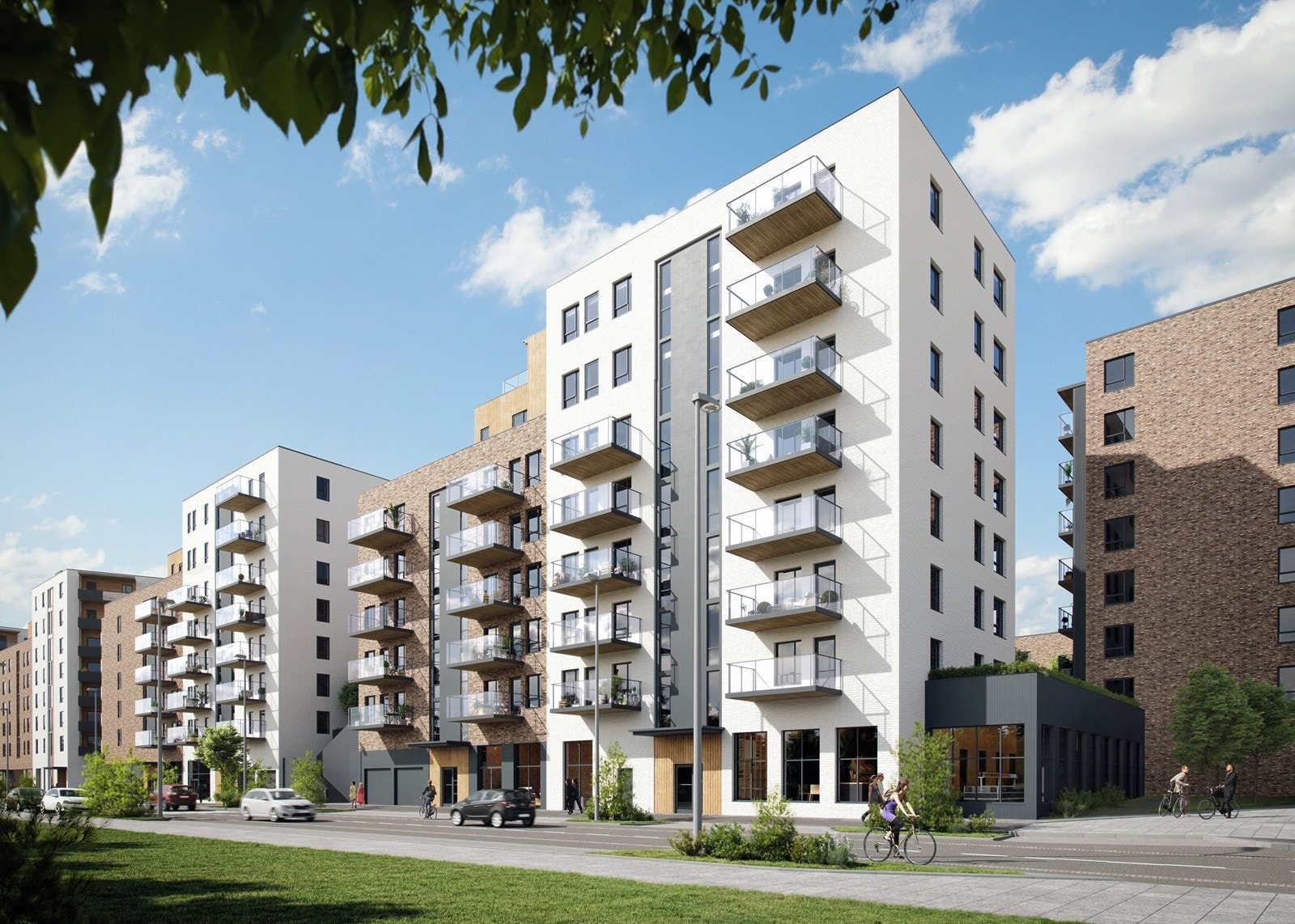 Fasade Hus G4, sett fra Dampsaga Allé. Kun ment som illustrasjon. Galleribilde