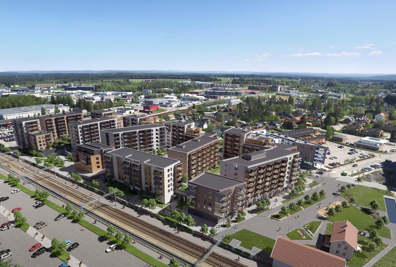 Oversiktsbilde over utbyggingen av Saga Terrasse. Kun ment som illustrasjon. Galleribilde