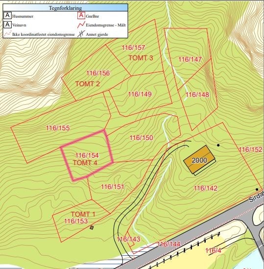 Oversikt tomter: Tomt 1, 2, 3 og 4 Galleribilde