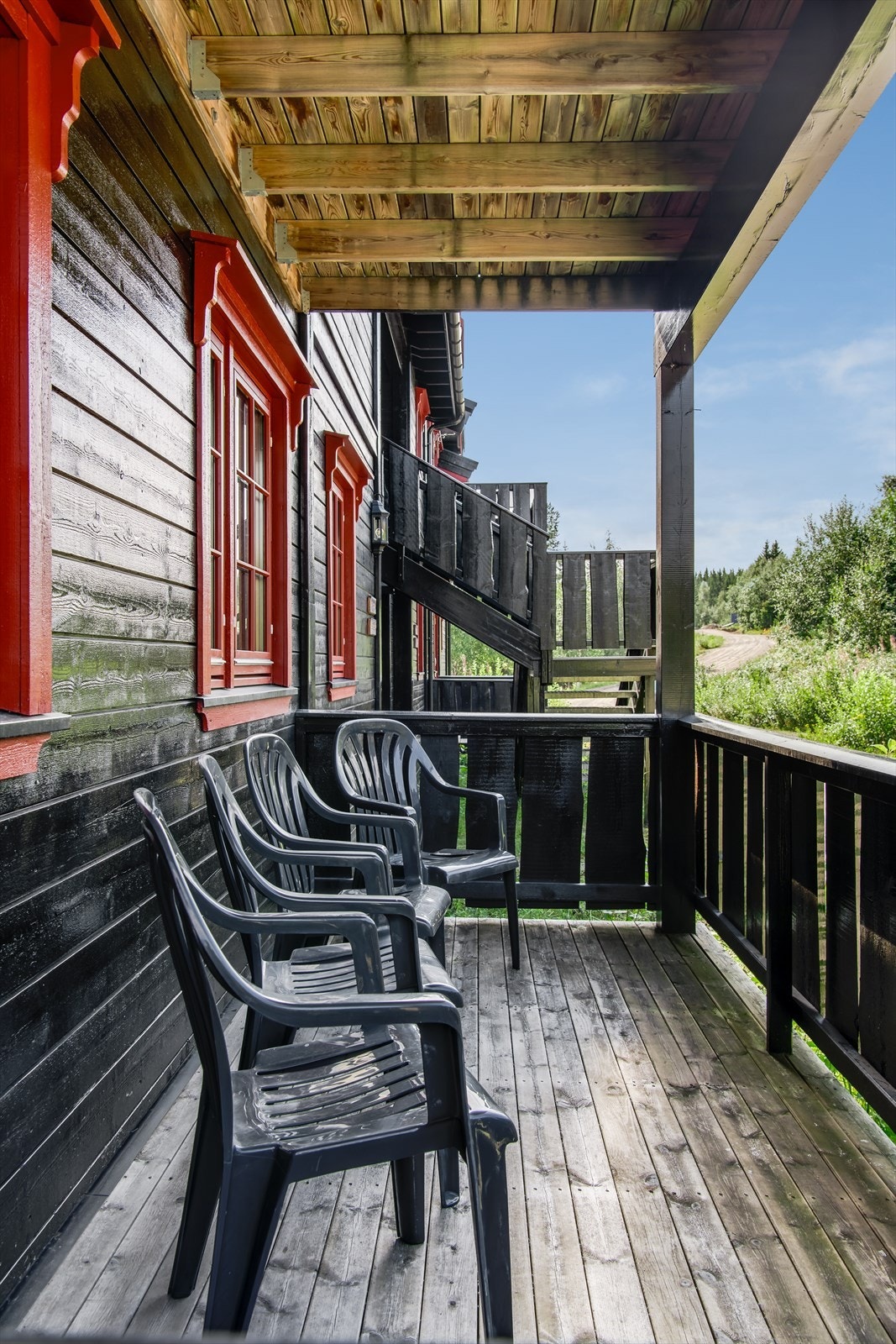 Terrassen vender mot fjellet i vest Galleribilde