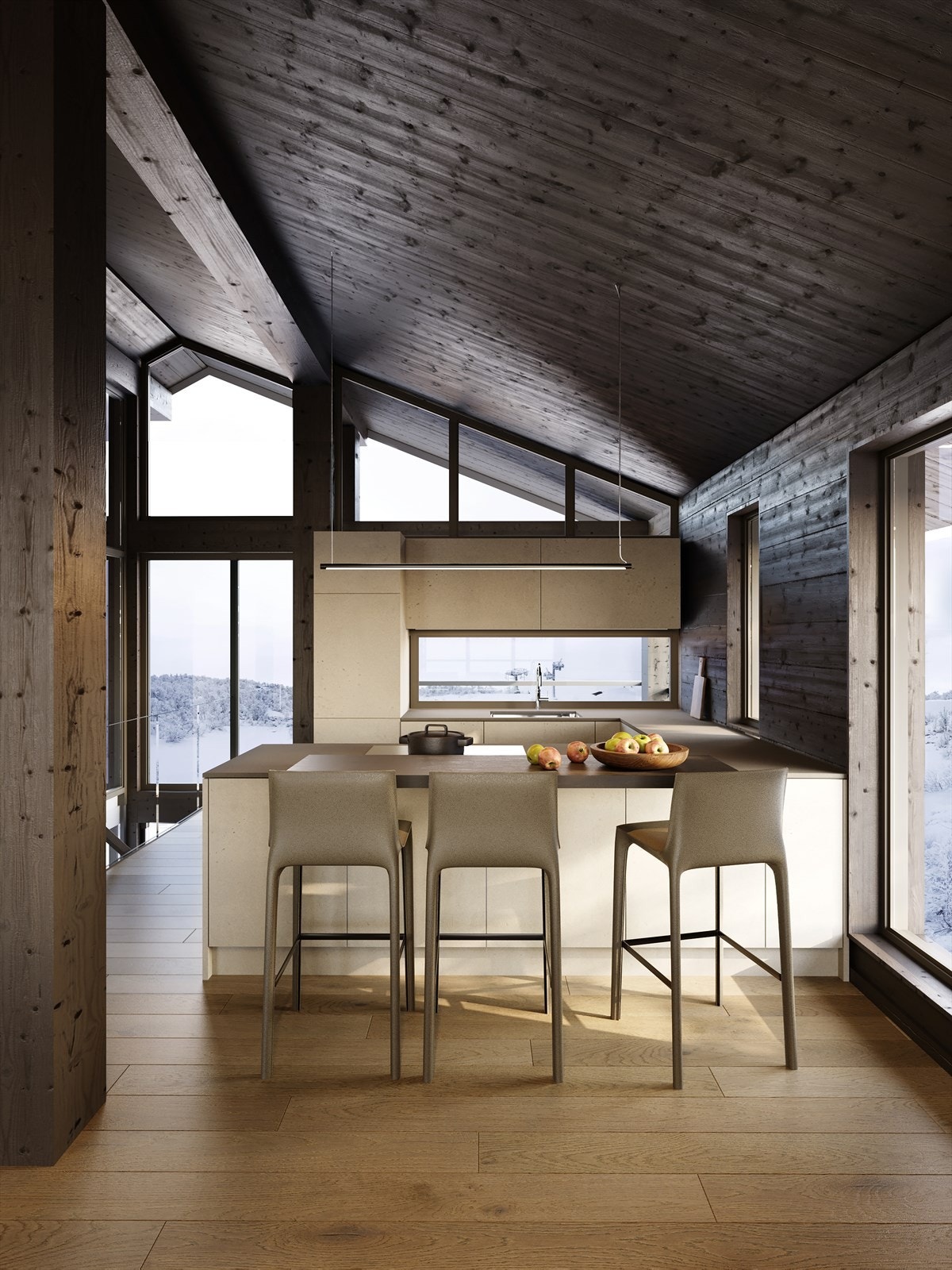 Lekkert designkjøkken fra Modulnova blir levert som standard. Galleribilde