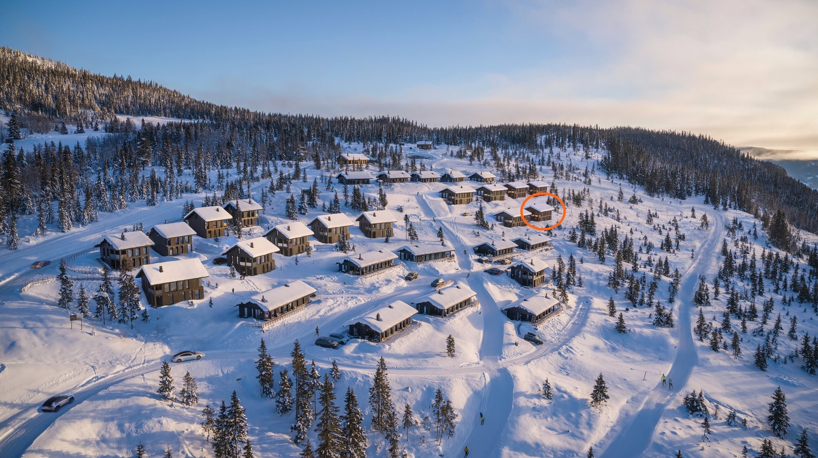 Illustrasjon tomteområde.
Tomt 21 markert Galleribilde