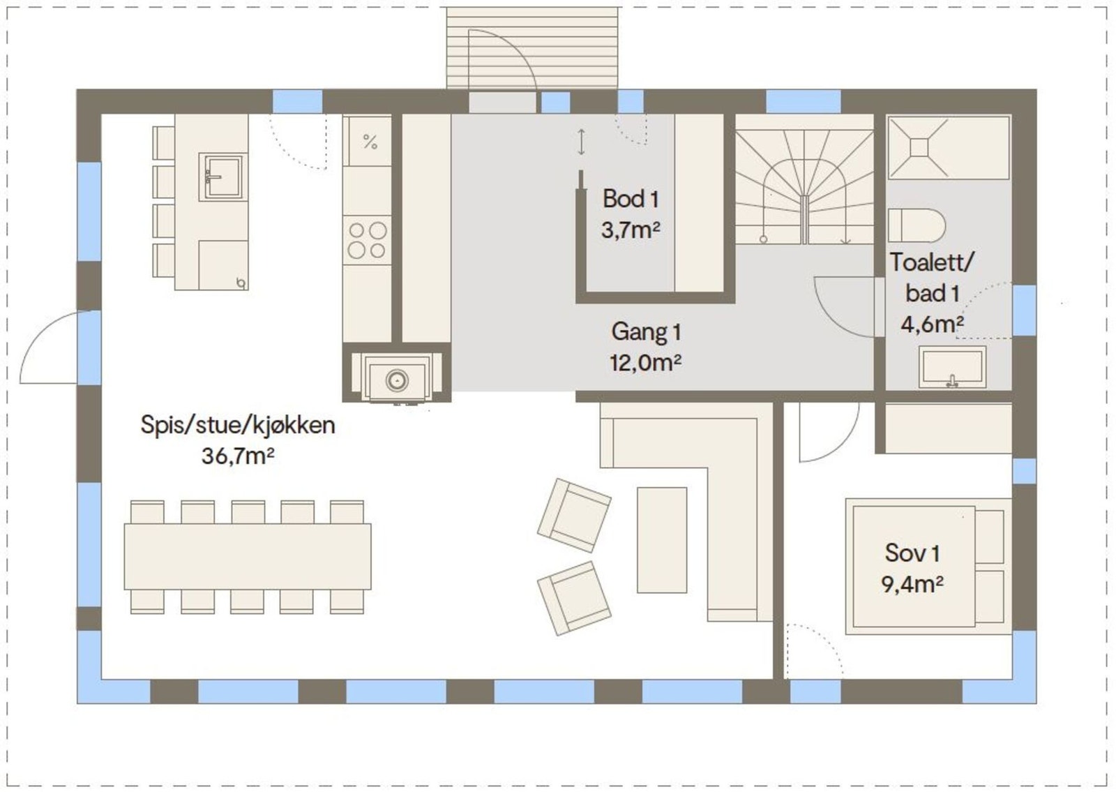 Plantegning hovedplan Vy 19ATU Galleribilde