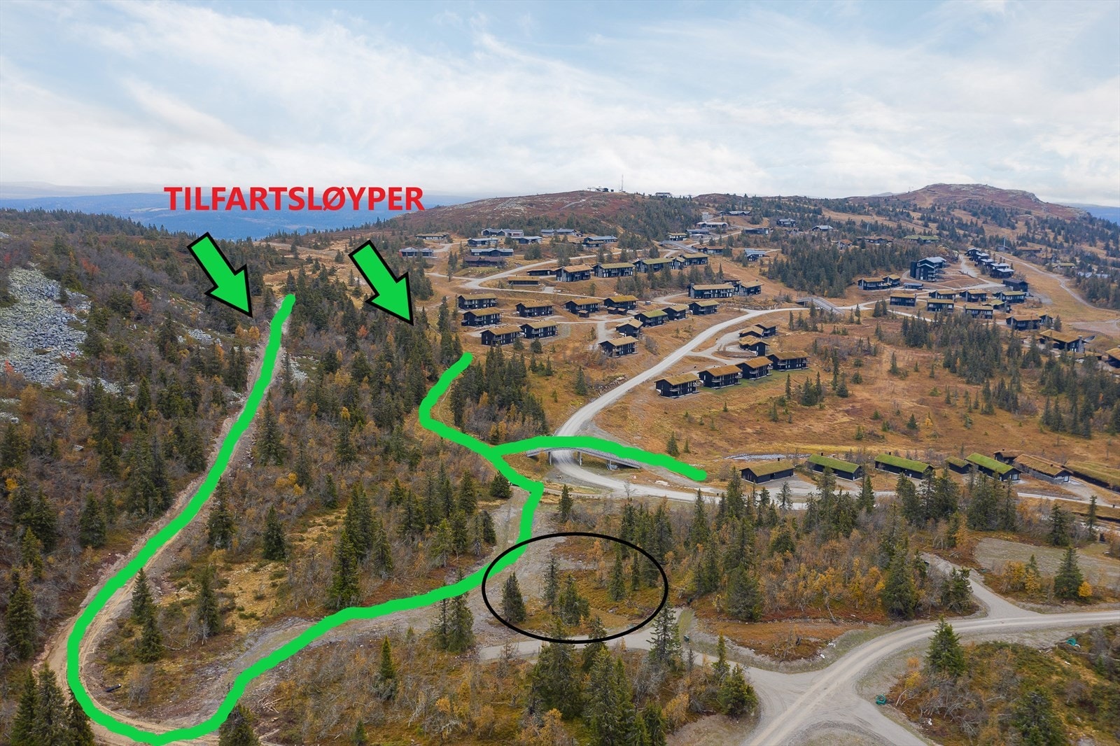 TIlfartsløypene til langrenn og alpint går rett ved eiendommen Galleribilde