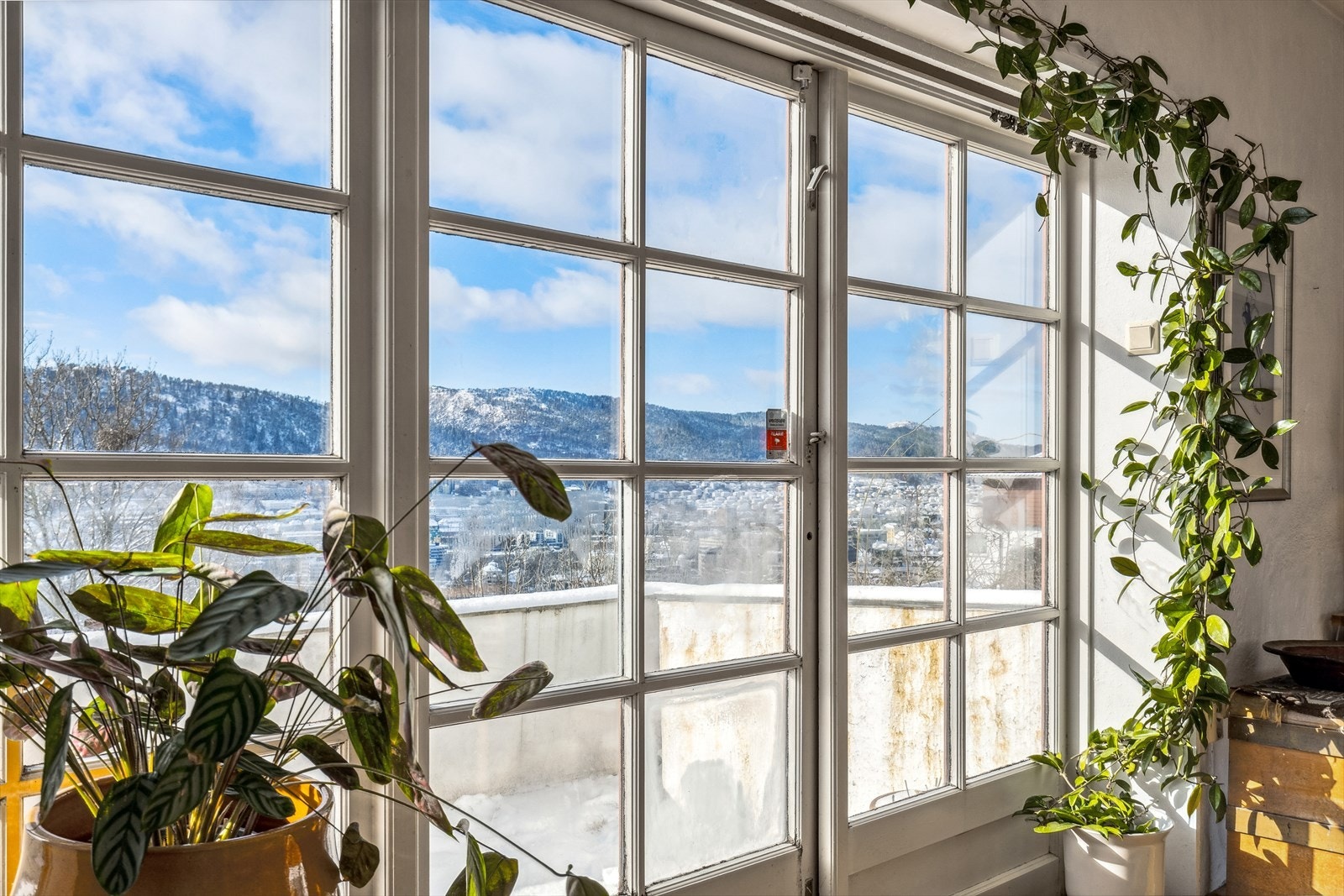 Doble dører ut til uteplass gir flott sammenheng mellom inne og ute. Galleribilde