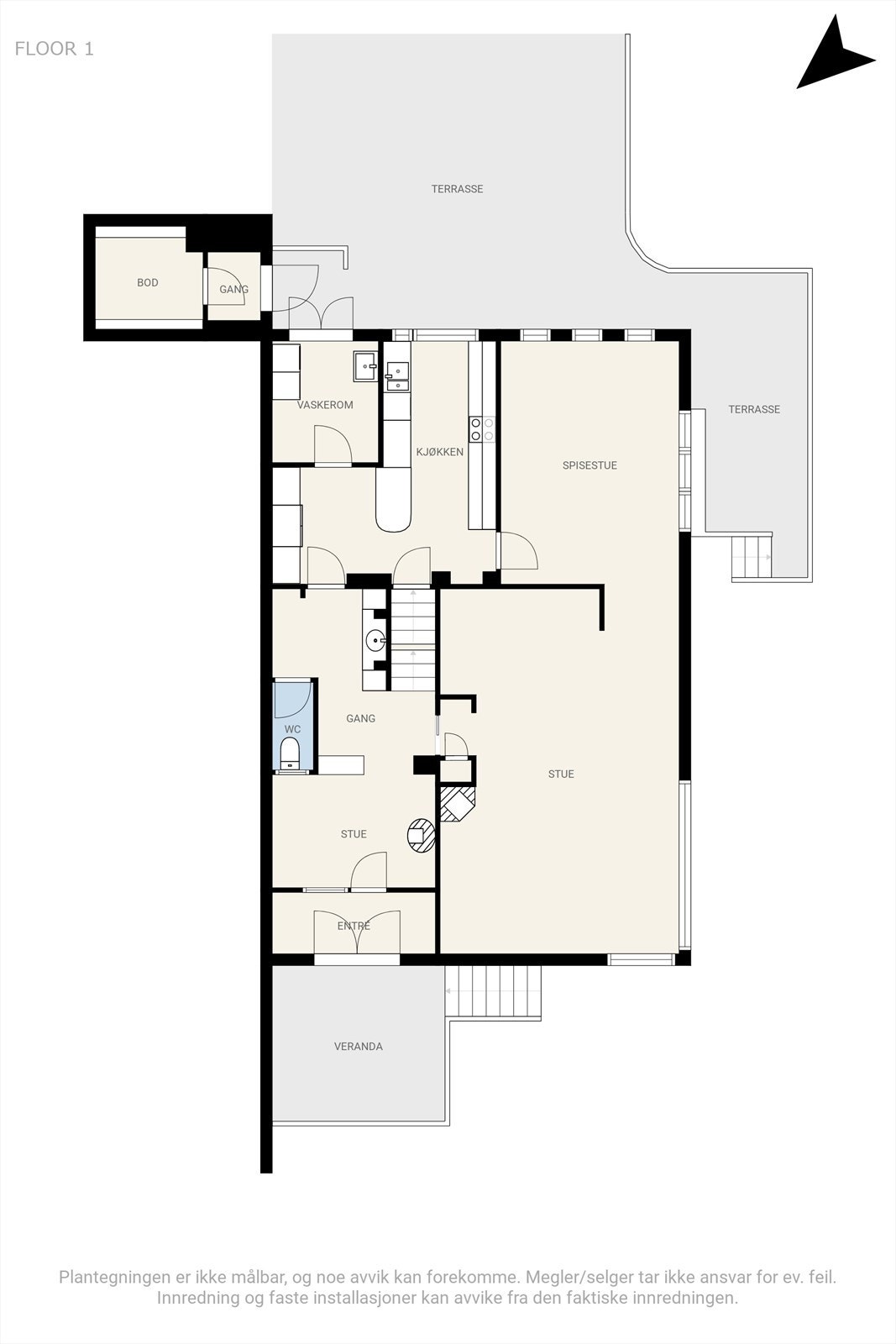 Plantegning 1. etasje. Galleribilde