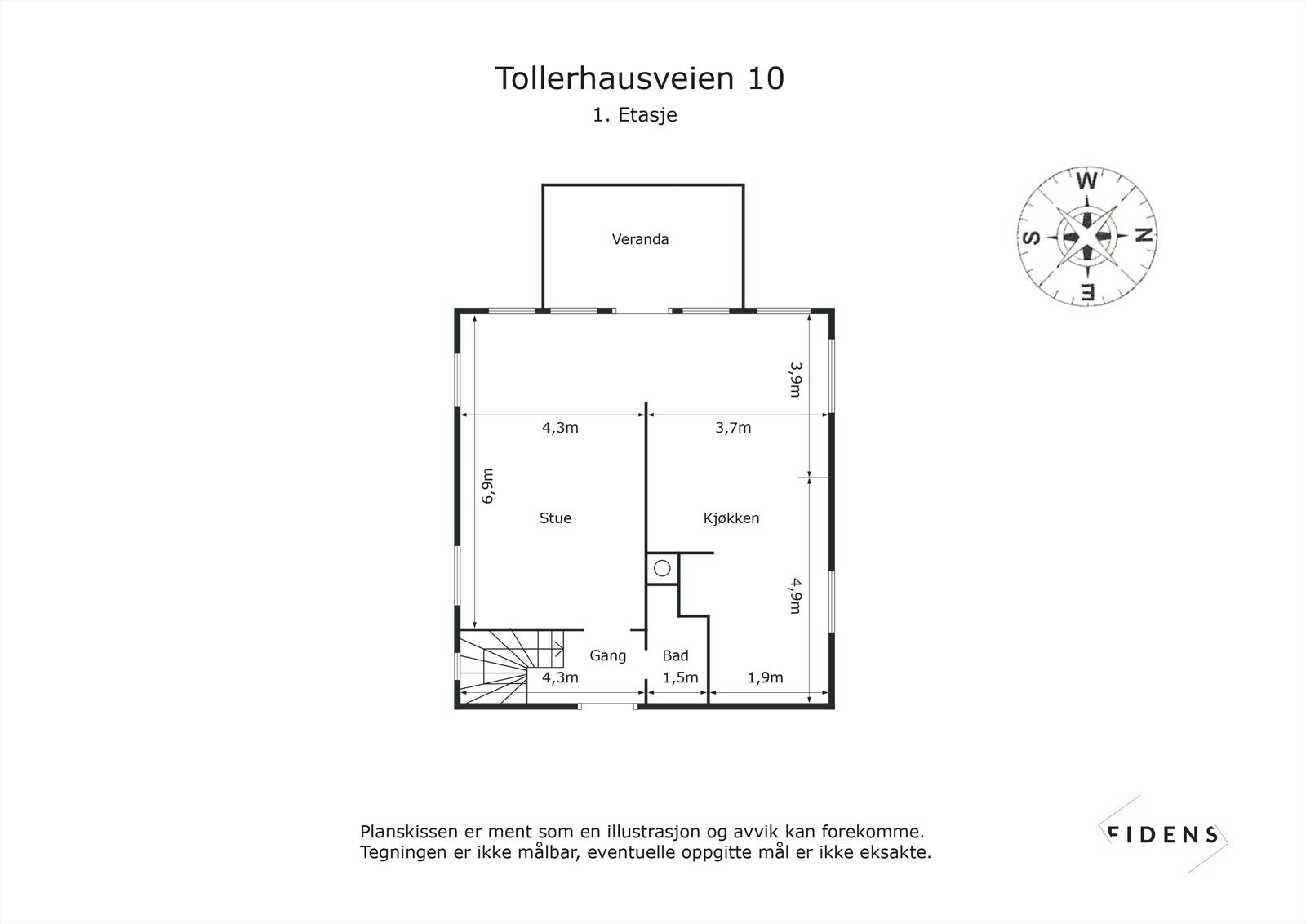 Plantegning 1. etasje Galleribilde