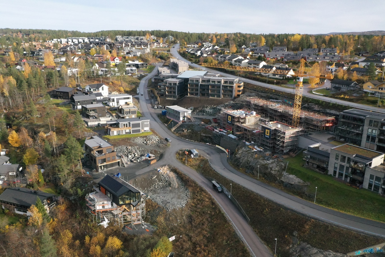 Boligtomter med gode solforhold i Gamlegrendåsen terrasse. Galleribilde
