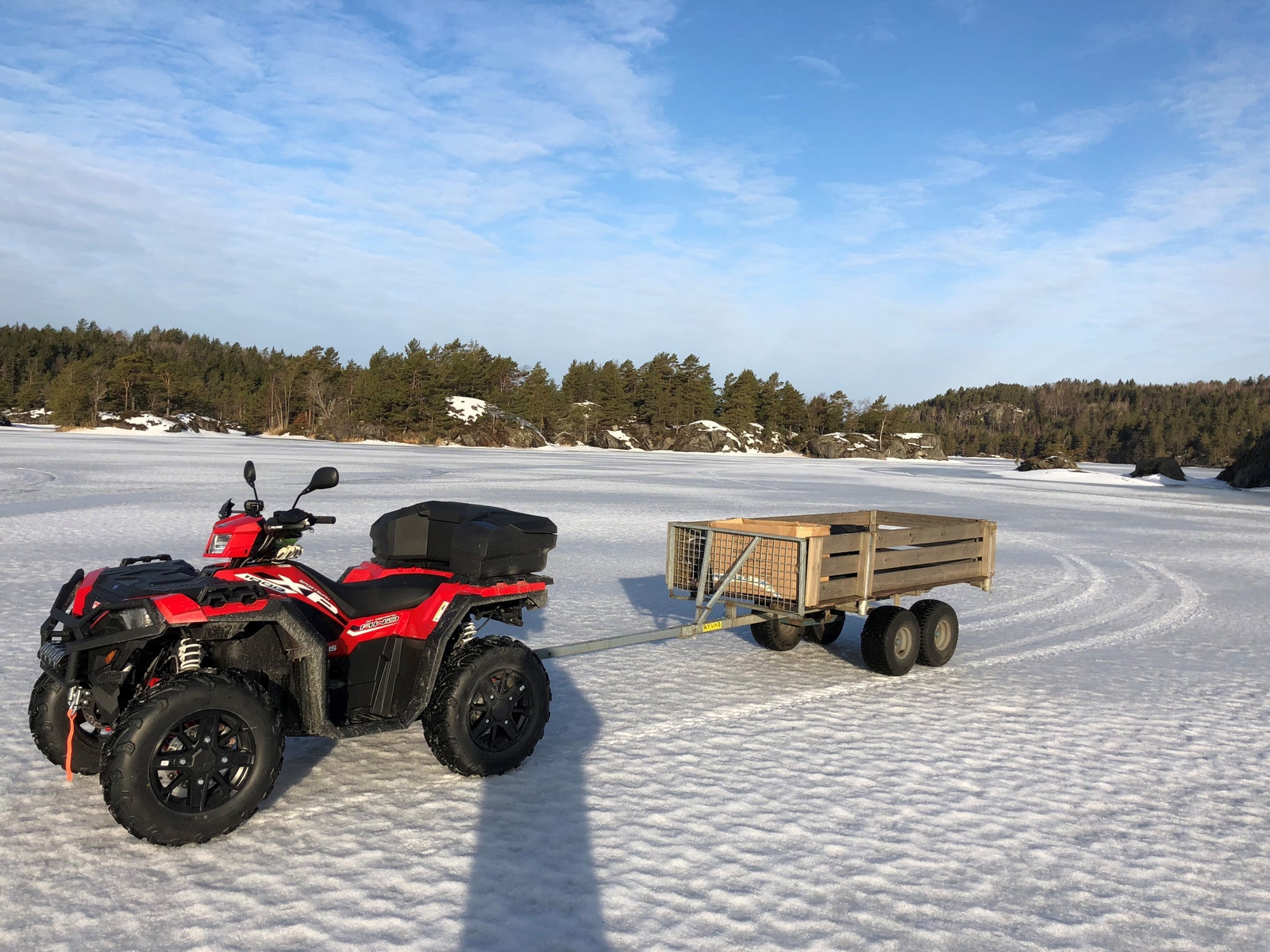 Skarvann vinterstid, is fiske Galleribilde
