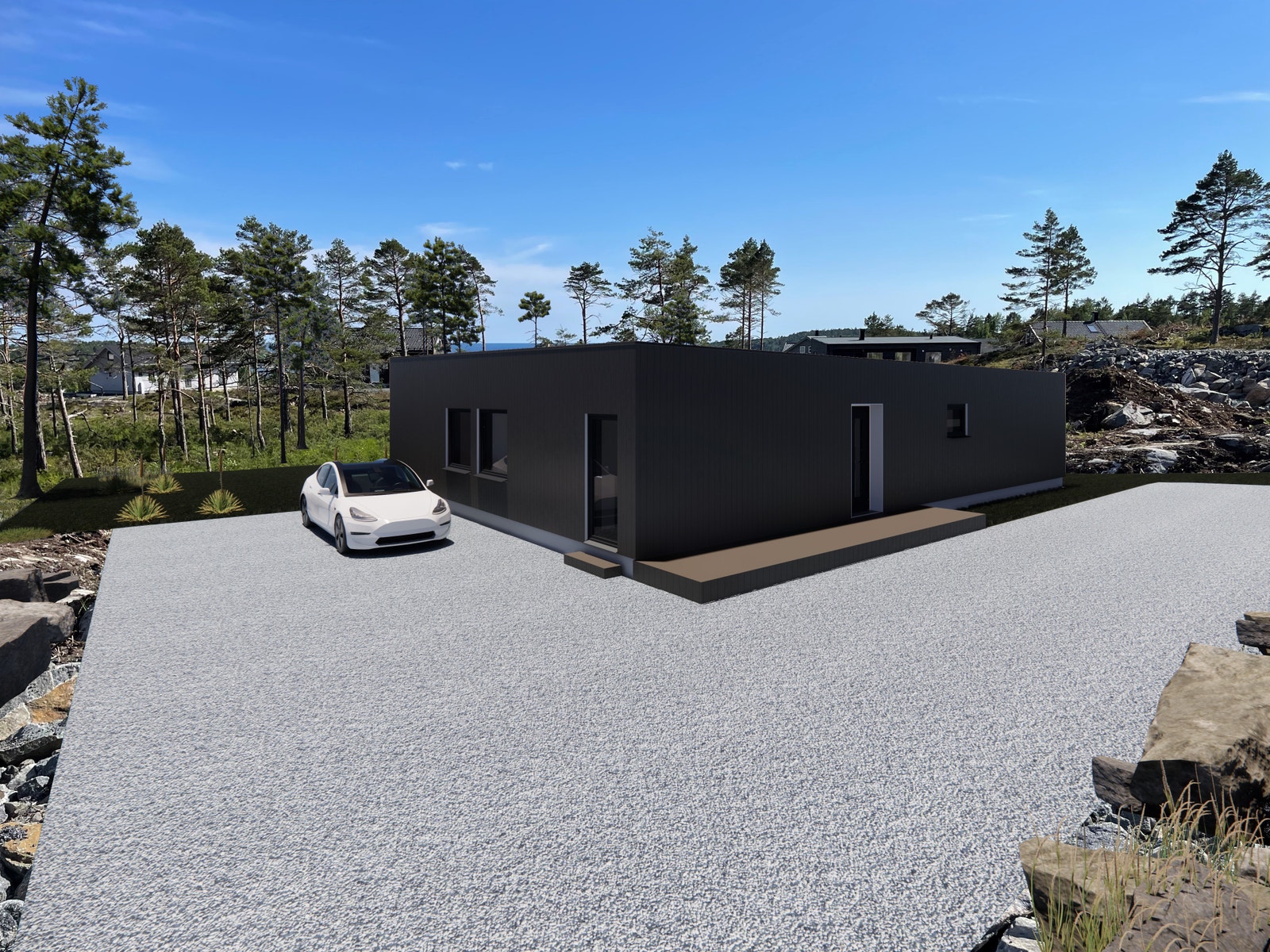 Skisert parkeringsplass tomt 21 Galleribilde