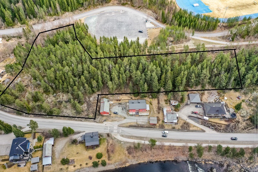 Enkel skisse som er ment for å gi et bilde av arealet. Aktuelle grenser vil avvike. Galleribilde