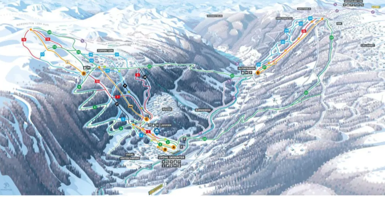 Oversikt Uvdal alpinsenter Galleribilde