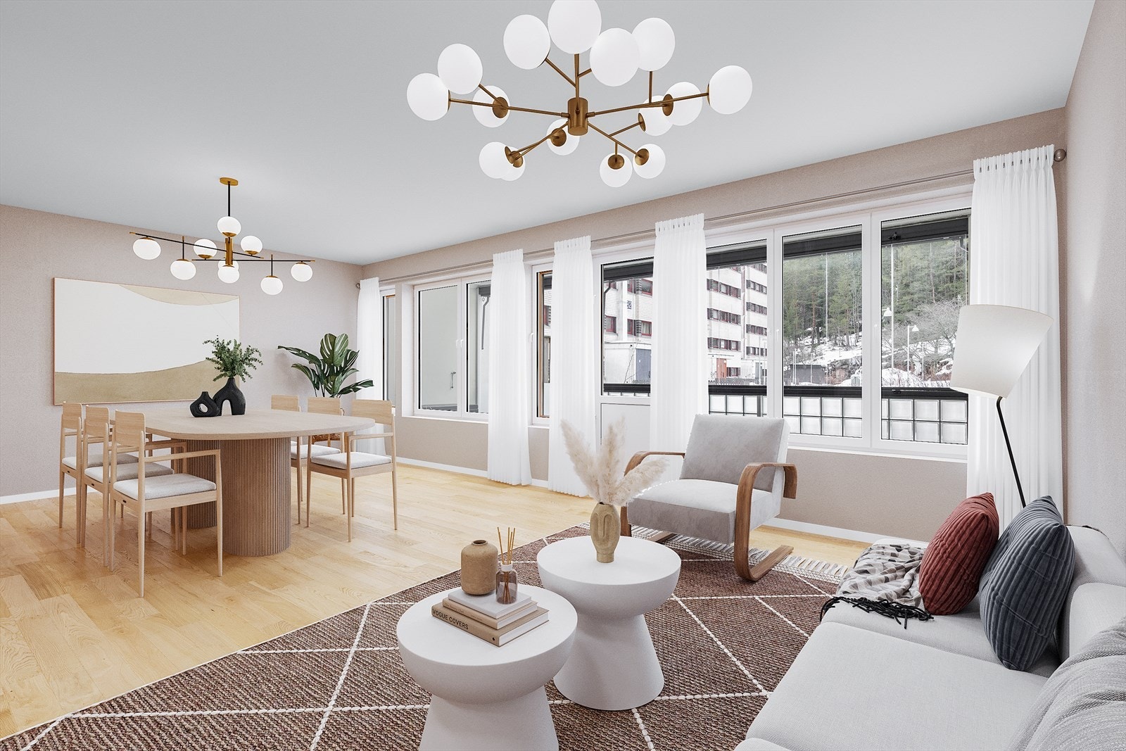 Illustrasjonsbilde av stue. Galleribilde