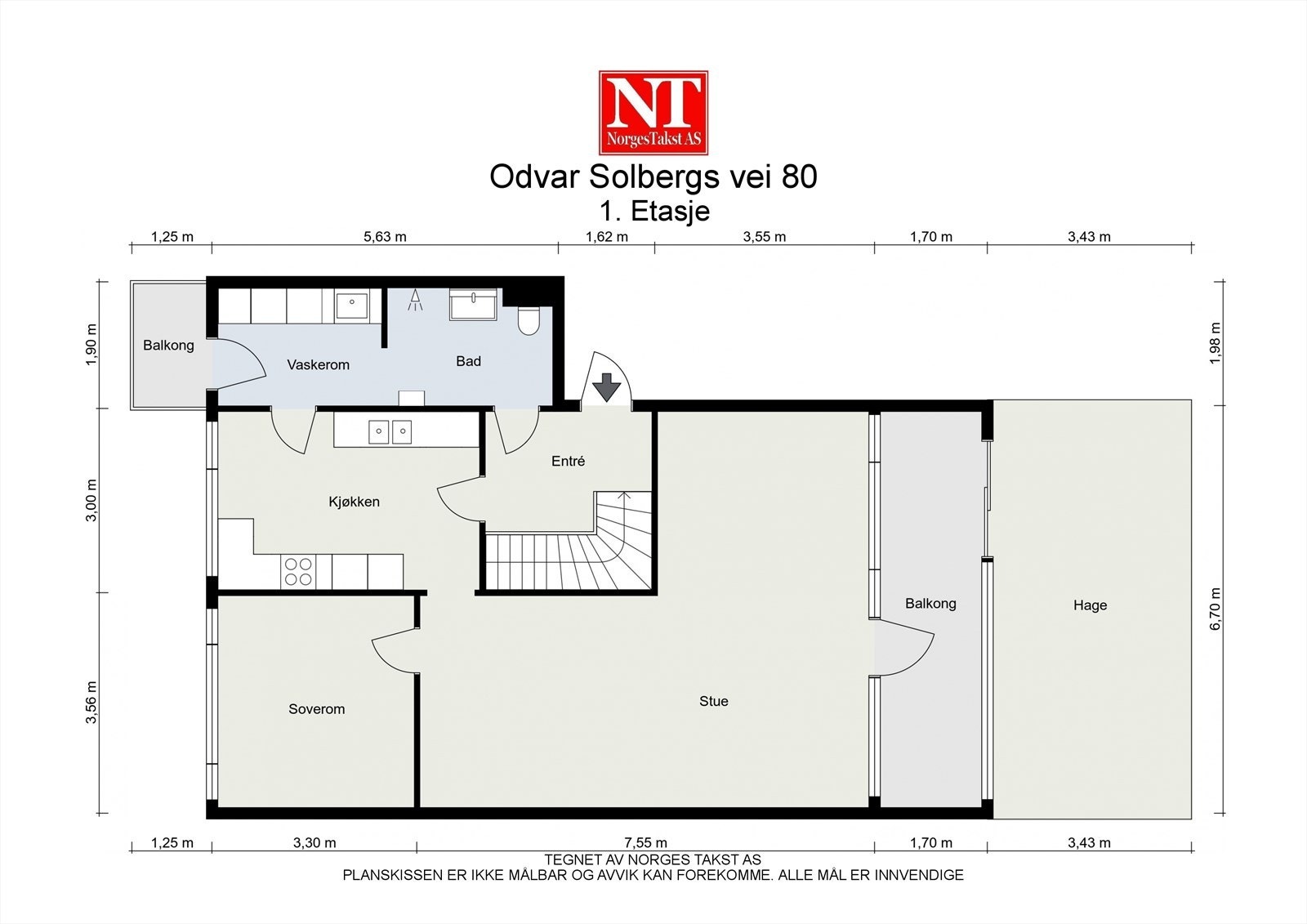 Plantegning 1 etasje. Galleribilde