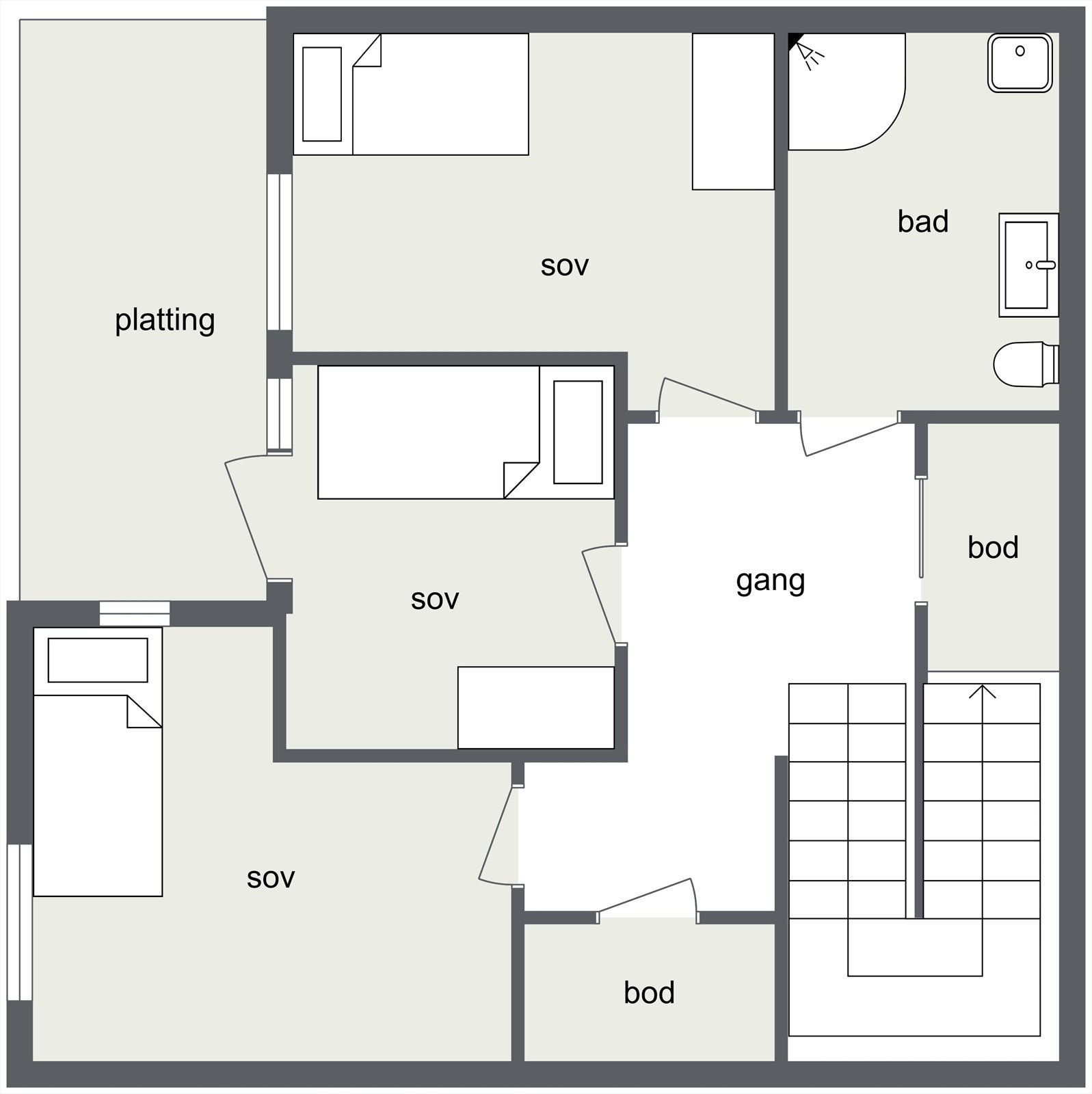 Plantegning underetasje. Galleribilde